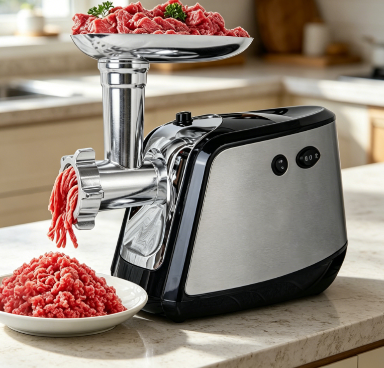 Electric Meat Grinder for Home Use, 2000W Max, Heavy Duty, 3 Plates, Sausage Stuffer Tubes & Kit, Stainless Steel