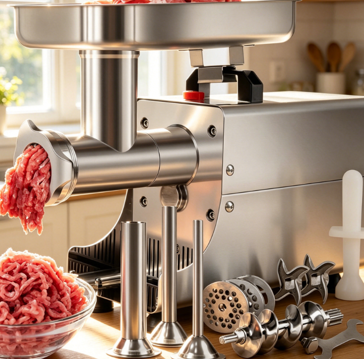 Heavy Duty Electric Meat Grinder for Home Use, 2800W Max, Stainless Steel, 3 Plates, 3 Sausage Tubes, 2 Blades - Image 2