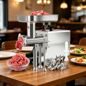 Heavy Duty Electric Meat Grinder for Home Use, 2800W Max, Stainless Steel, 3 Plates, 3 Sausage Tubes, 2 Blades